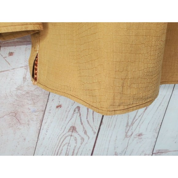 Rare Territory Ahead Jeans Cotton Brown Scale Style Button Up Shirt - Picture 12 of 12